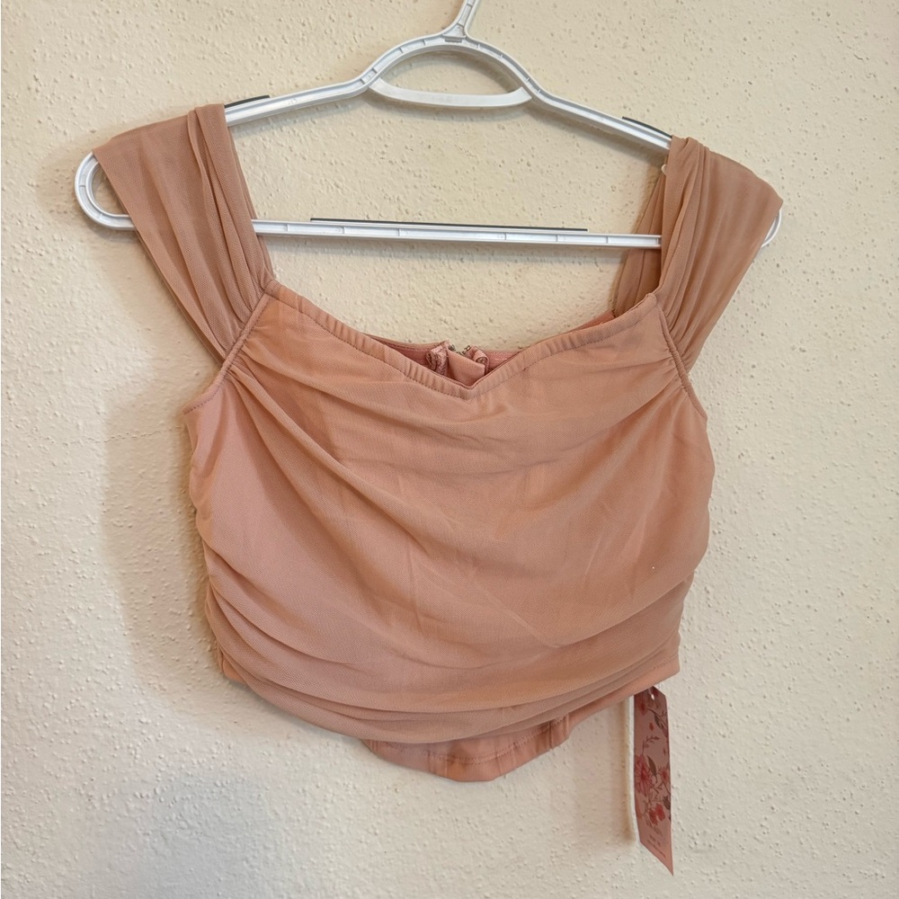 Elegant Peach Sleeveless Top